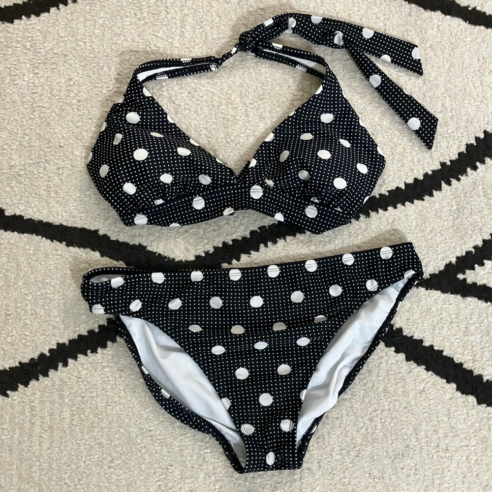 Black and White Polka Dot Bikini